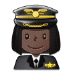 👩🏿‍✈️ woman pilot: dark skin tone display on Samsung